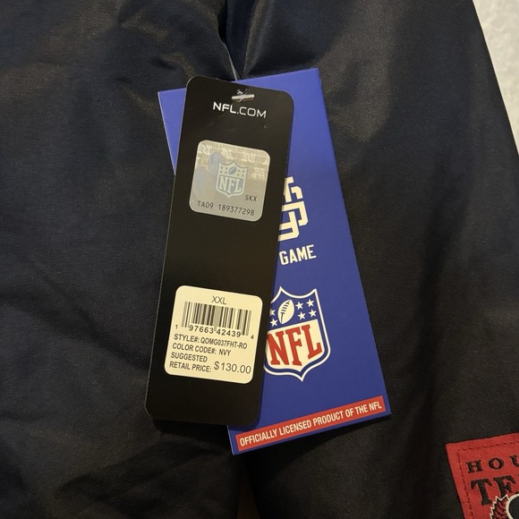 NWT Houston Texans Vintage Style Navy NFL Team Apparel Bomber Jacket Mens XXL - Picture 3 of 11